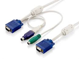 LevelOne KVM Kabel VGA->VGA,USB-A,PS/2         5.00m    weiß