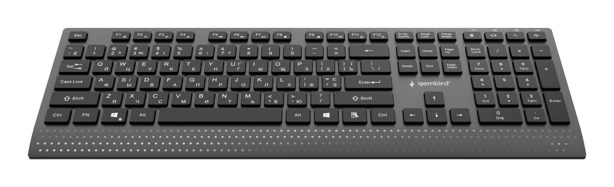 Gembird KB-MCH-06-CYRL Slim wired multimedia keyboard with Type-C adapter, Cyrillic layout, black