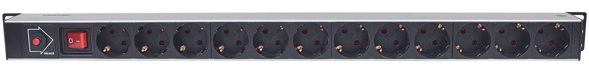 INTELLINET Power Strip 12-Socket with 1.6 m Connection Cable, Black