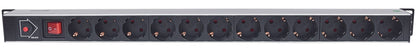 INTELLINET Power Strip 12-Socket with 1.6 m Connection Cable, Black