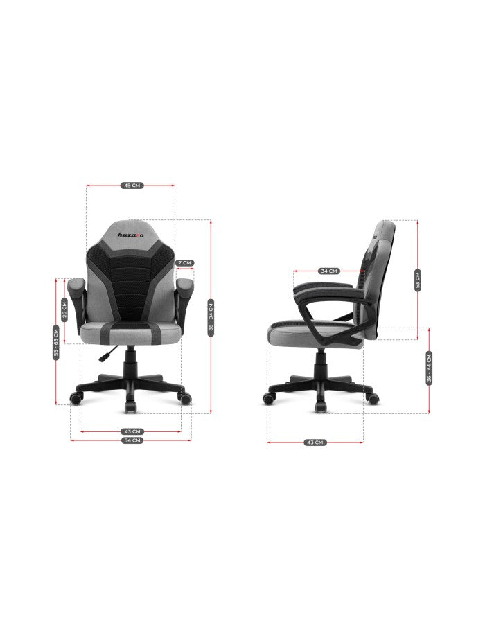 Gaming chair for children Huzaro HZ-Ranger 1.0 Gray Mesh, gray and black
