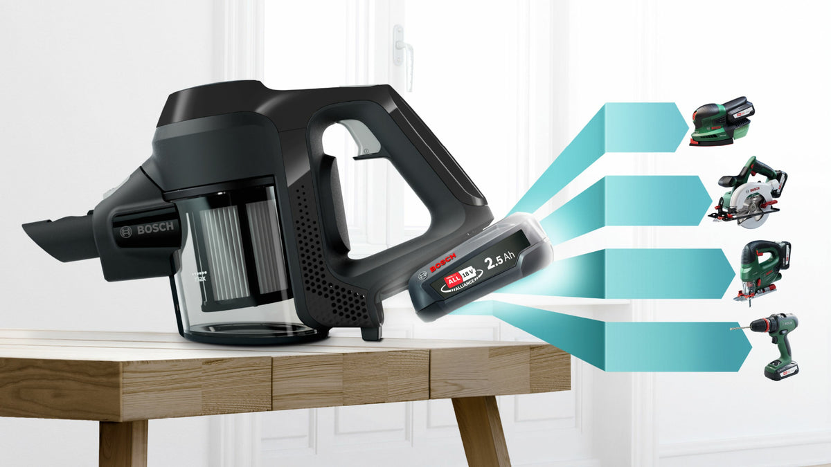 Bosch Serie 6 BBS611BSC stick vacuum/electric broom 2-in-1 stick vacuum Battery Dry Bagless Black 2.5 Ah