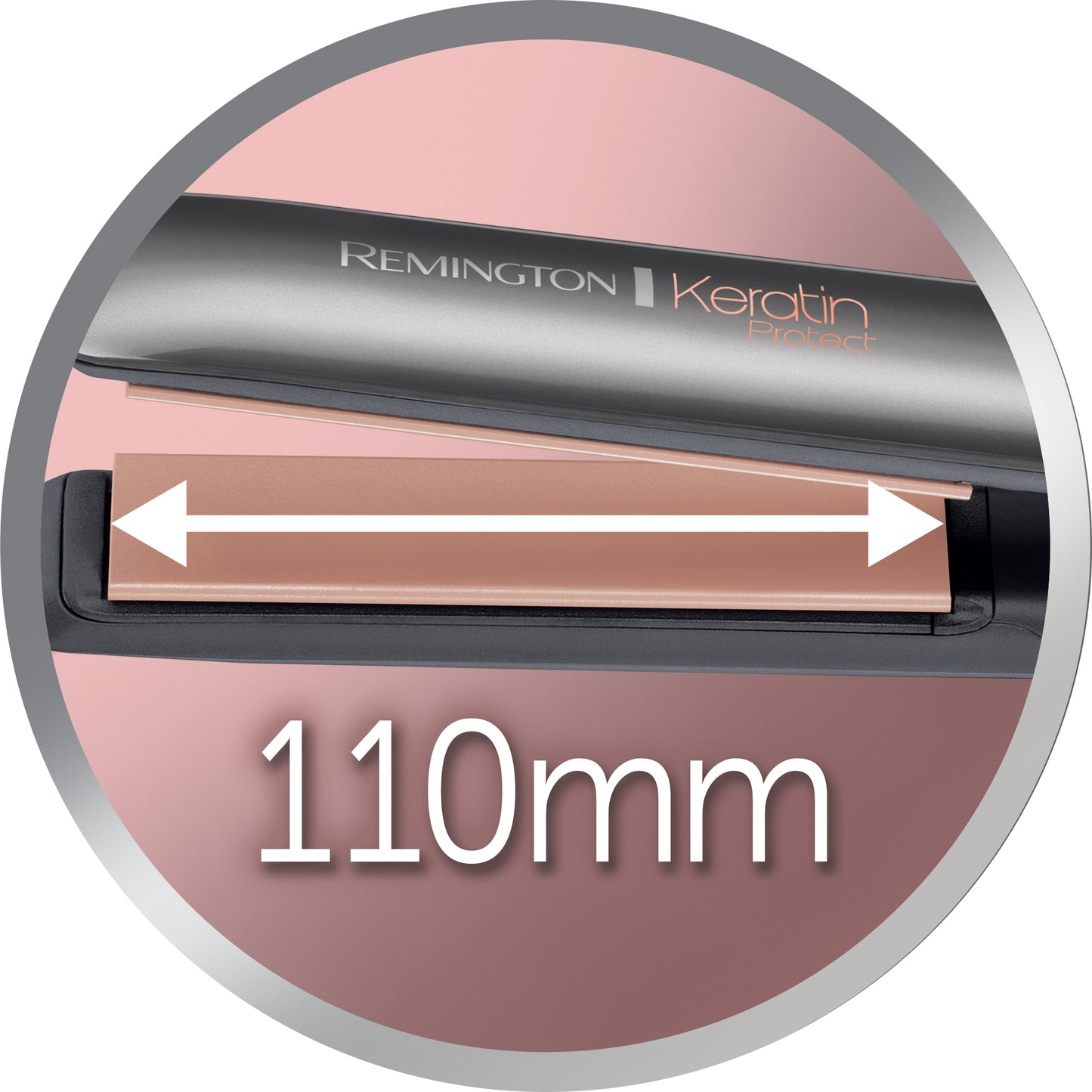 Ισιωτική Πρέσα Remington S8598 σε Χρώματα Μαύρο Θερμό και Γκρι, Καλώδιο 3 μέτρα