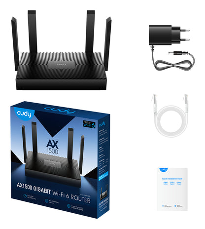 Ασύρματος δρομολογητής Cudy WR1500 με θύρα Gigabit Ethernet, Dual-band (2,4 GHz / 5 GHz), Μαύρος