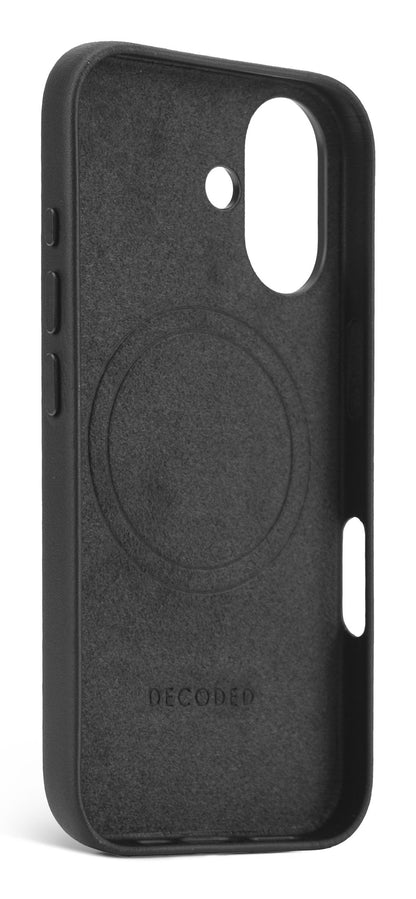 Decoded Leather Backcover for iPhone 16 in Black