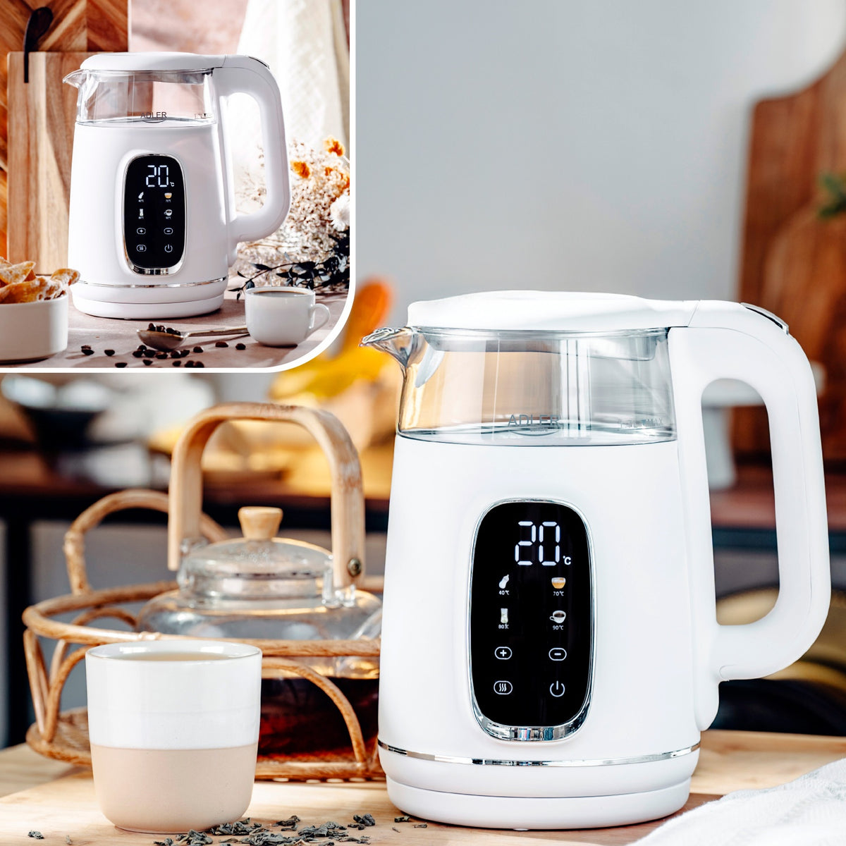 ADLER AD 1305 electric kettle white/silver