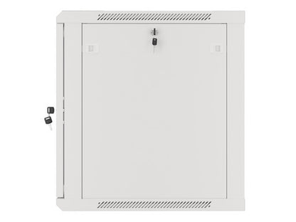 Lanberg wall-mounted installation rack cabinet 19'' 12U 600x600mm gray (glass door)