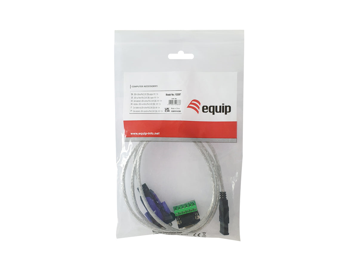 Equip Adapter USB-A->Serial RS422/RS485 FTDI   St/St   1.50m