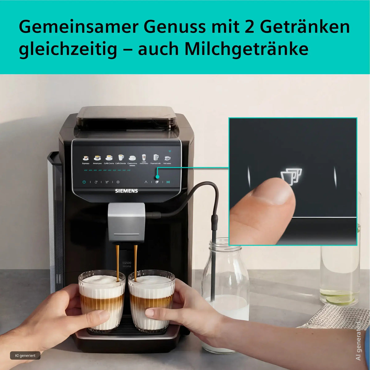 Siemens EQ500 iAroma TP553E07 15 bar espresso machine | Piano black