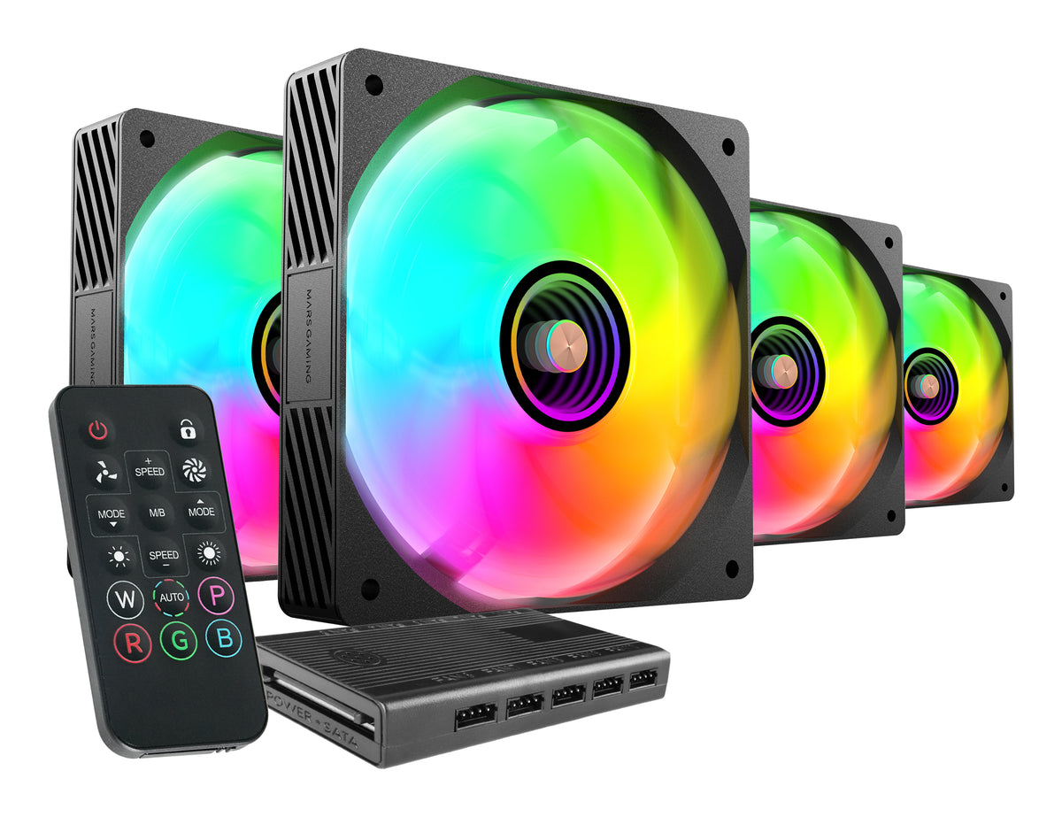 Σύστημα Ψύξης Υπολογιστή Mars Gaming MFSI4KIT με Ανεμιστήρα Κουτιού 12εκ Μαύρο