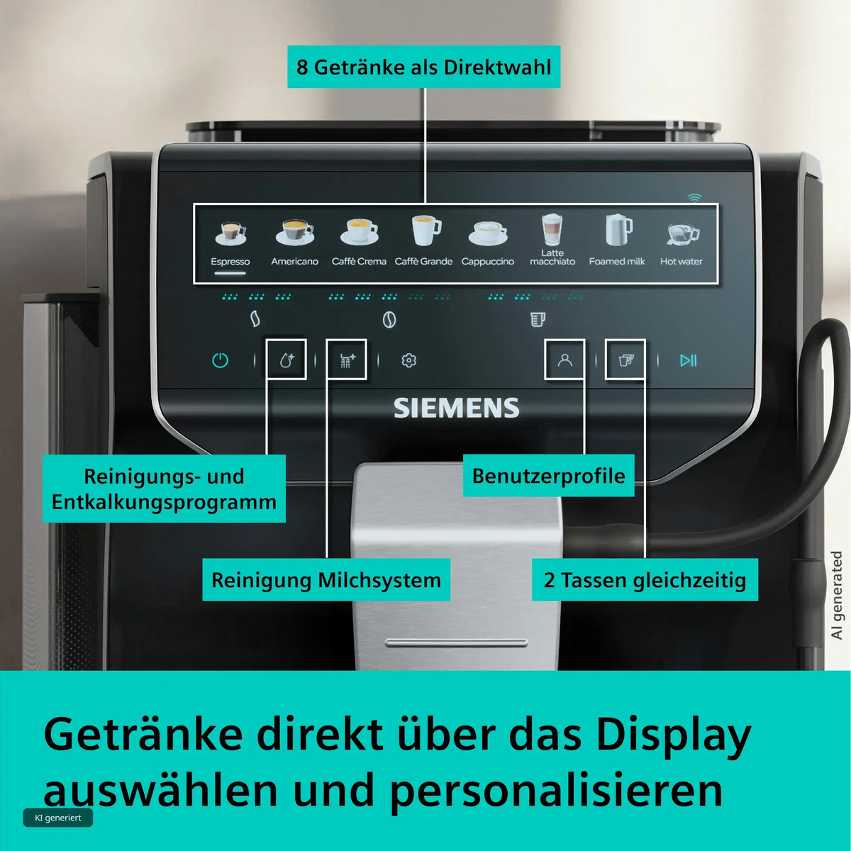 Siemens EQ500 iAroma TP553E07 15 bar espresso machine | Piano black