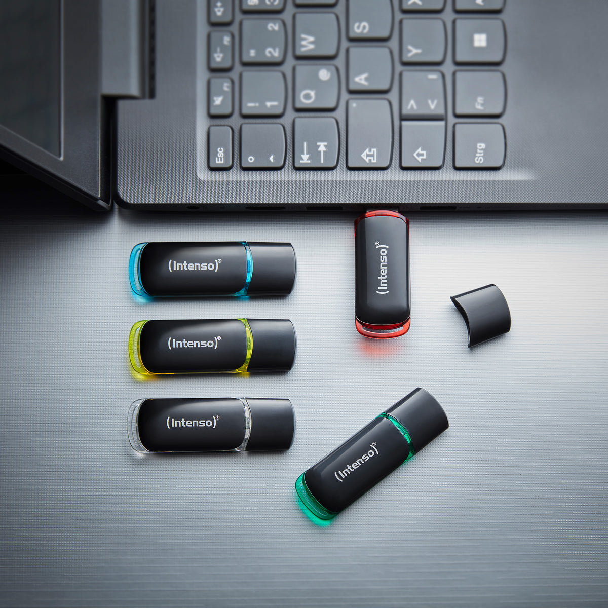 1x5 Intenso Business Line 16GB USB 2.0 Flash Drives, Assorted Colors, Model 3511575