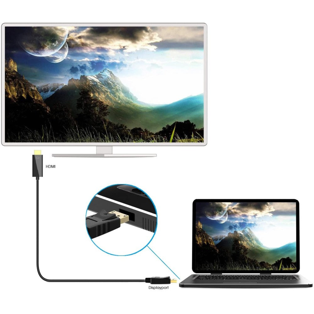 Techly DisplayPort 1.2 auf HDMI Kabel schwarz 2m