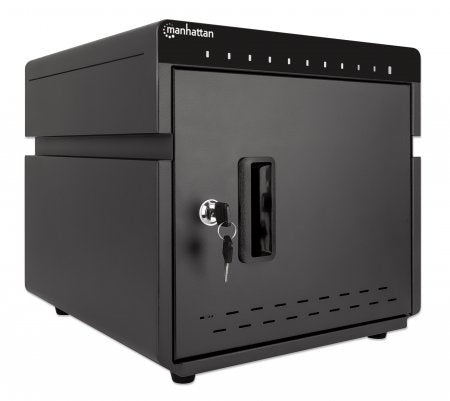 Manhattan 10-Bay Lockable USB-C Charging Cabinet for iPad to 11" and Other Devices (Desktop, EU/UK Power Cords)