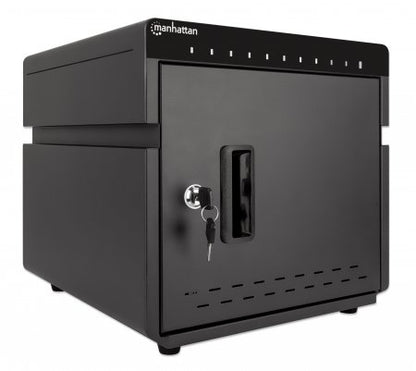 Manhattan 10-Bay Lockable USB-C Charging Cabinet for iPad to 11" and Other Devices (Desktop, EU/UK Power Cords)