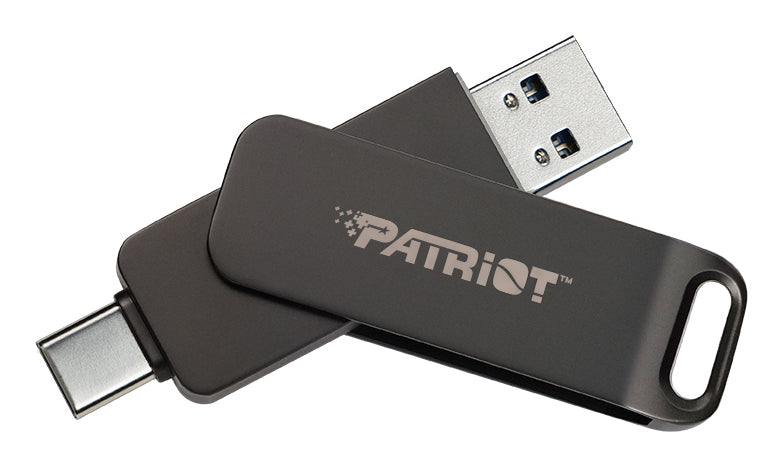 PATRIOT Rage R550 Flashdrive 512GB 100 MB/s USB Type-A and Type-C Swivel Design (PE512GR550DSAD) Black