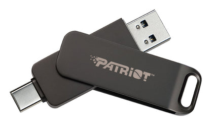 Flashdrive PATRIOT Rage R550 256GB 100 MB/S USB A+C Swivel Design (PE256GR550DSAD) Black