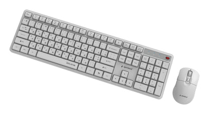 Gembird KBS-WMS-01-W-CYRL Silent key Pro Business wireless desktop set, white, RU layout