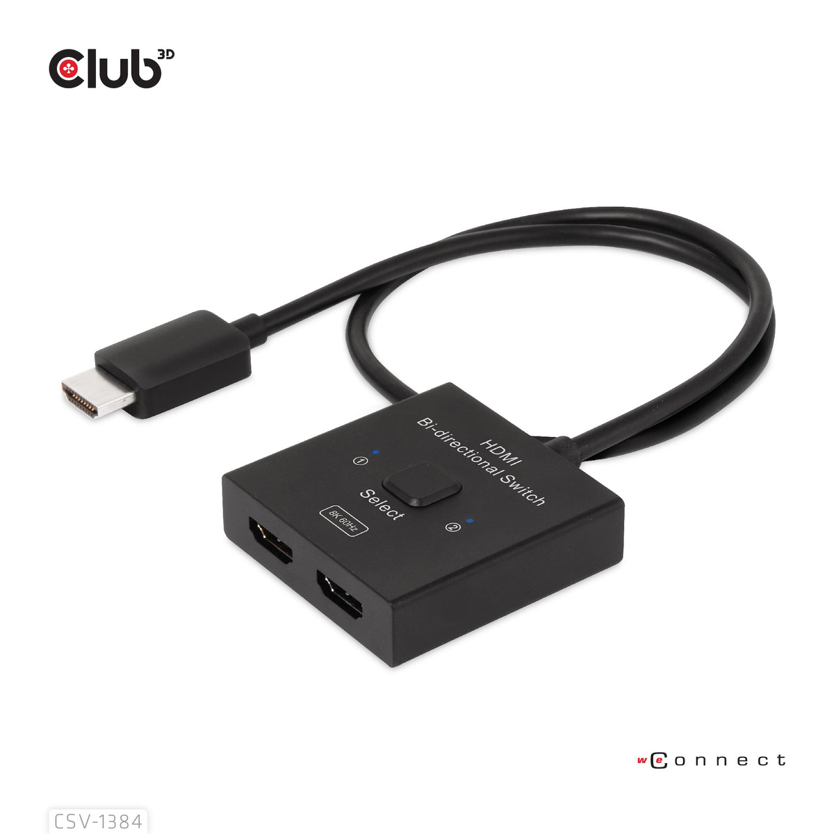 Club3D HDMI Switch 2-in-1 bidirektional   8K60Hz/4K120Hz UHD retail