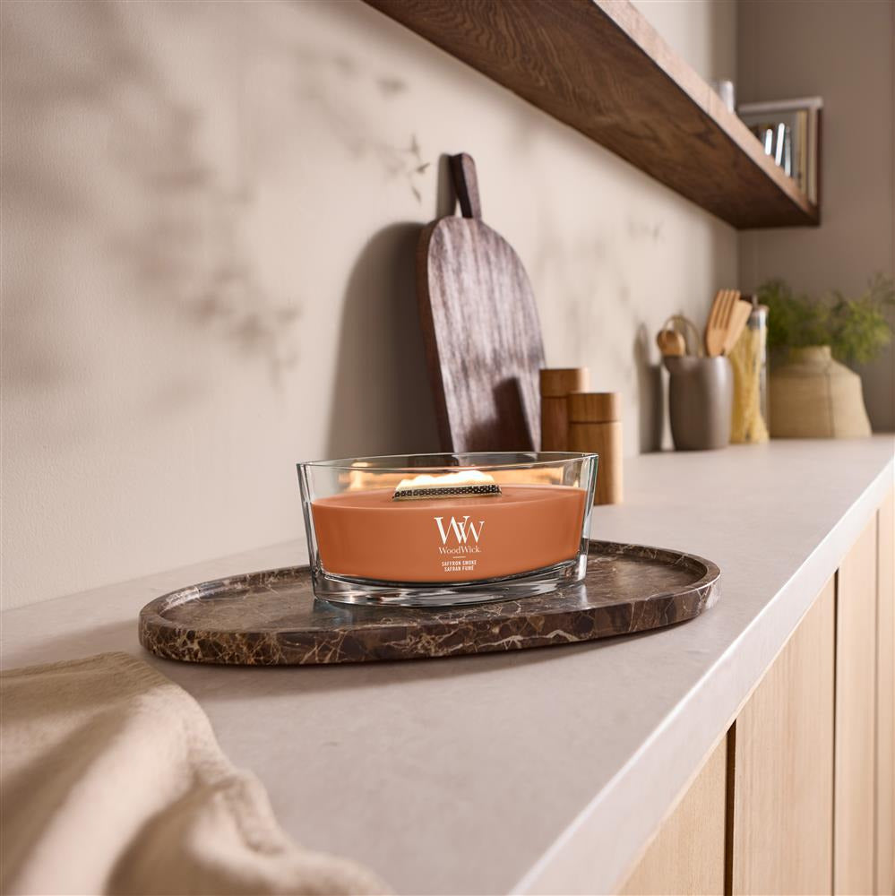 WoodWick Saffron Smoke Wax Candle Ellipse Brown - 1 pc