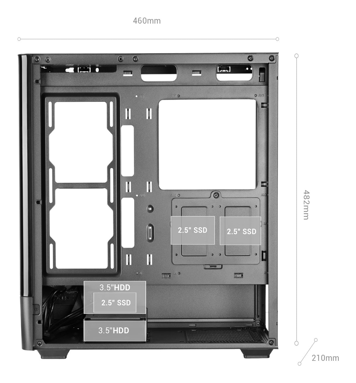 Mars Gaming MCLCDPRO computer case Midi Tower Black