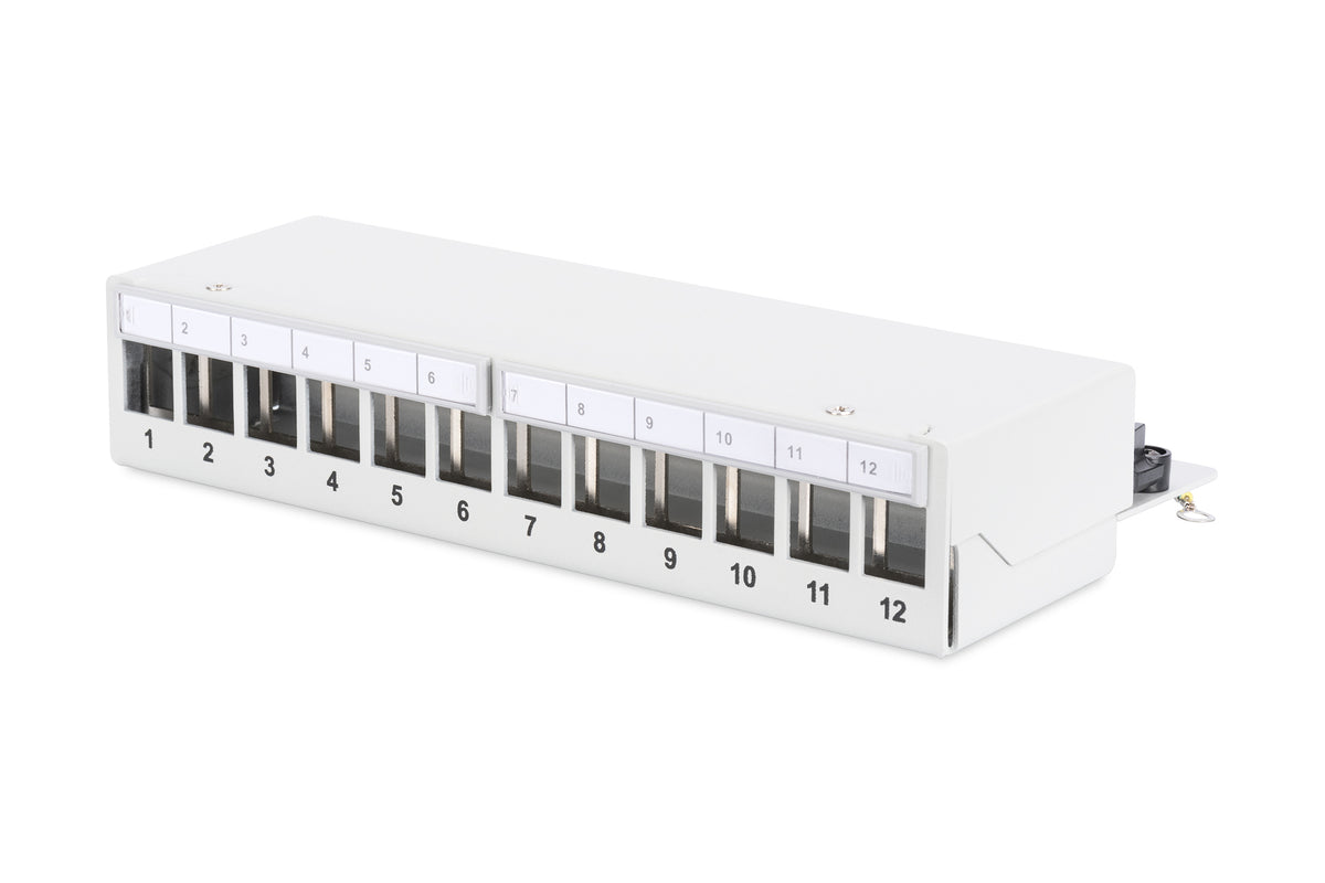 DIGITUS Patchpanel 1HE 12-Port Modular Desktop SOHO grau