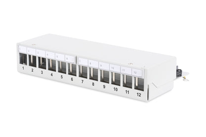 DIGITUS Patchpanel 1HE 12-Port Modular Desktop SOHO grau