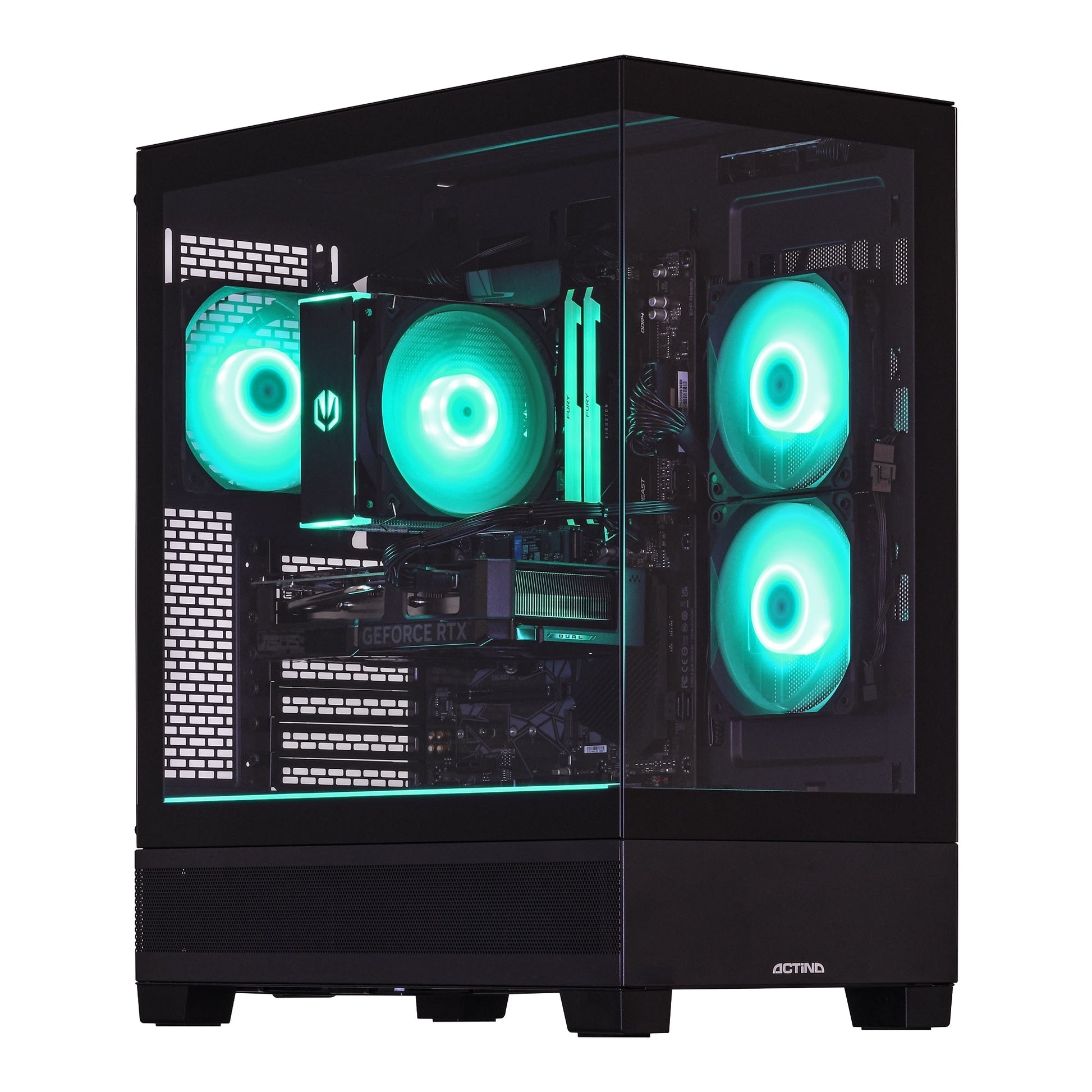 Actina 5901443421153 Υπολογιστής με επεξεργαστή AMD Ryzen™ 7 7700, 32 GB DDR5-SDRAM, 1 TB SSD, κάρτα γραφικών NVIDIA GeForce RTX 5060, Midi Tower μαύρου χρώματος