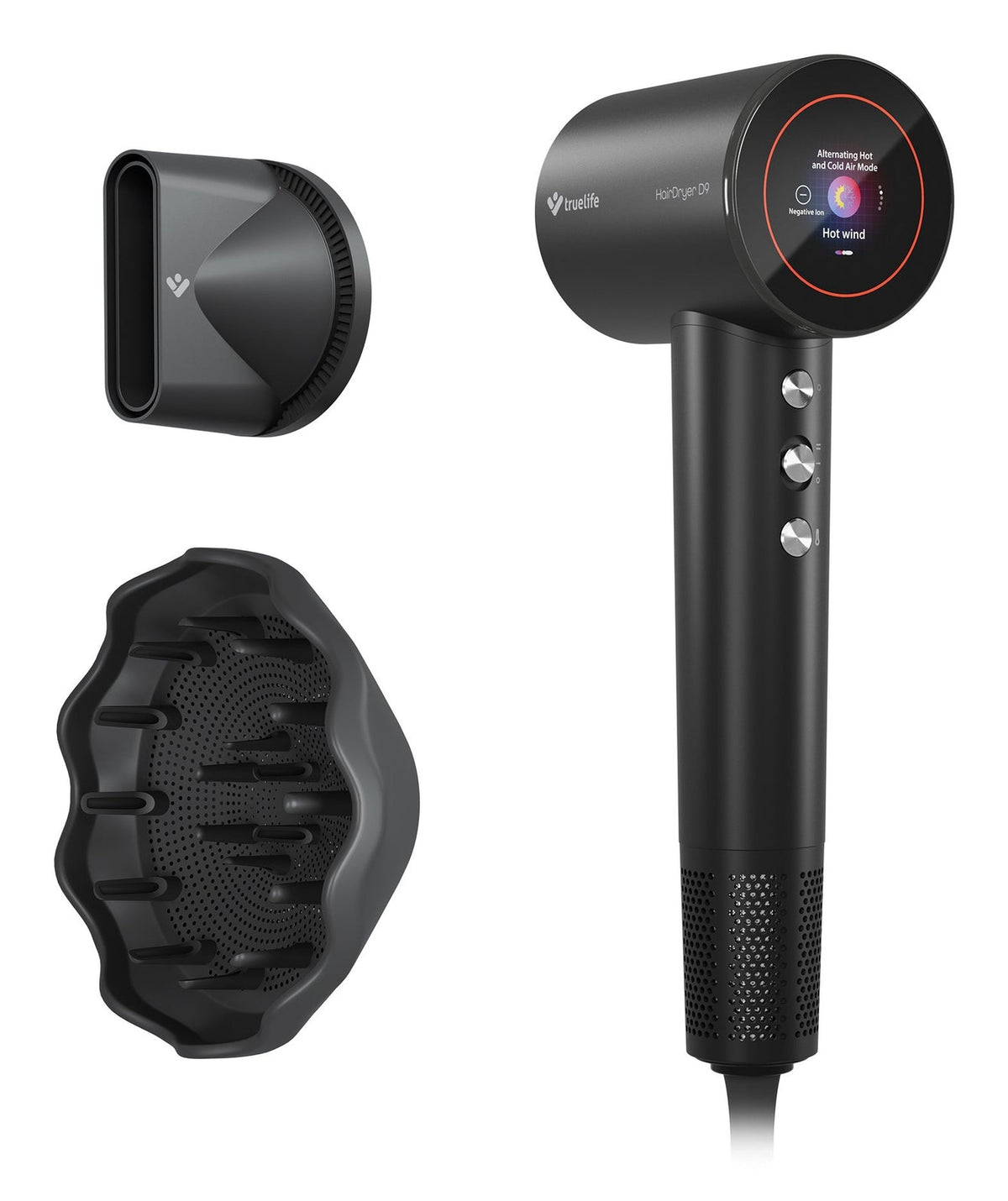 TrueLife HairDryer D9 hair dryer 1600 W Black