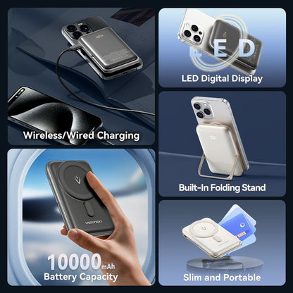Vention 10000mAh 20W - magnetic power bank (black)