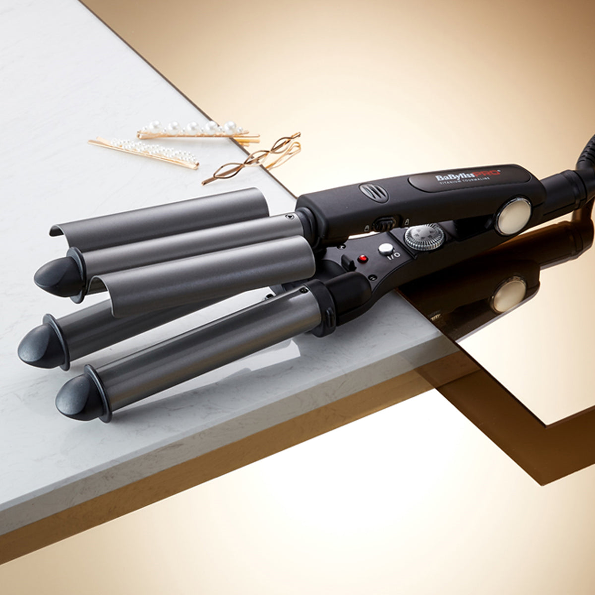 BaByliss TRIPPLE WAVER Curling Iron Warm Black 125W 106.3" (2.7 m)