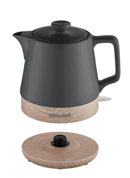 Concept RK0062 Electric Kettle 1 L 1200 W Anthracite, Wood