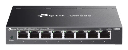 Διακόπτης Δικτύου TP-Link Omada ES208G Διαχειριζόμενος L2 Gigabit Ethernet (10/100/1000) Μαύρος