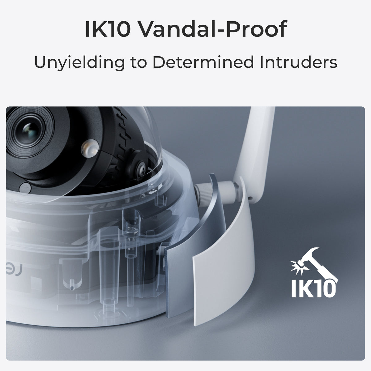Reolink W437 - 4K Wi‑Fi 6 Security Camera, IK10 Vandal-Proof, 5X Optical Zoom, 2.4/5 GHz Wi‑Fi, Color Night Vision