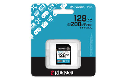Kingston Technology Canvas Go! Plus 128GB SDXC Gen4 200MB/s C10 UHS-I U3 V30