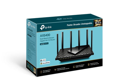 Επαγγελματικός Ασύρματος Δρομολογητής TP-Link Archer AX72 με Gigabit Ethernet, Δικτύωση Διπλής Ζώνης (2,4 GHz / 5 GHz), Μαύρος