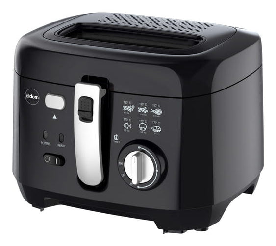 ELDOM Fryer FREET, 2.5 L, 400 g capacity, temperature regulator, removable oil tank, black