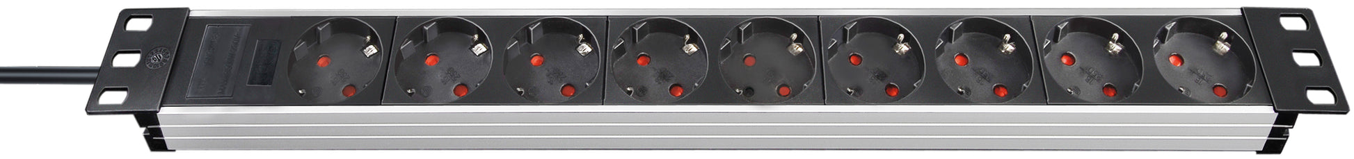 Brennenstuhl Alu-Line 19" Steckdosenleiste 9-fach (silber/schwarz, 1HE, 2 Meter)