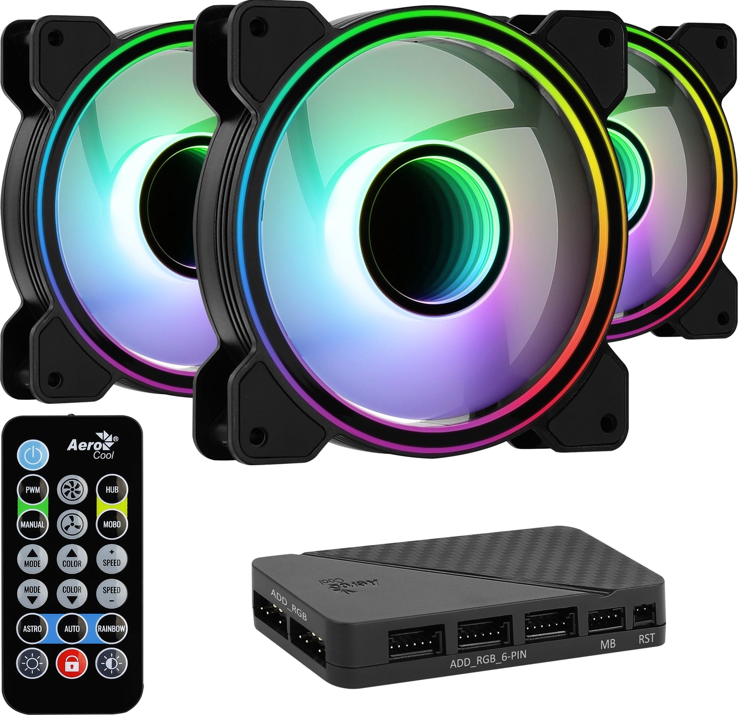 Σετ Ψύξης Κουτιού Υπολογιστή Aerocool Mirage 12 ARGB Pro 12 εκ., Μαύρο