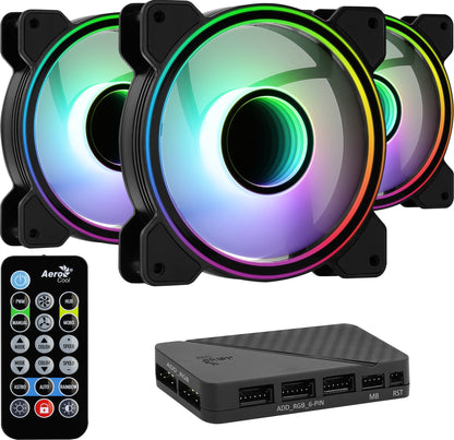 Σετ Ψύξης Κουτιού Υπολογιστή Aerocool Mirage 12 ARGB Pro 12 εκ., Μαύρο