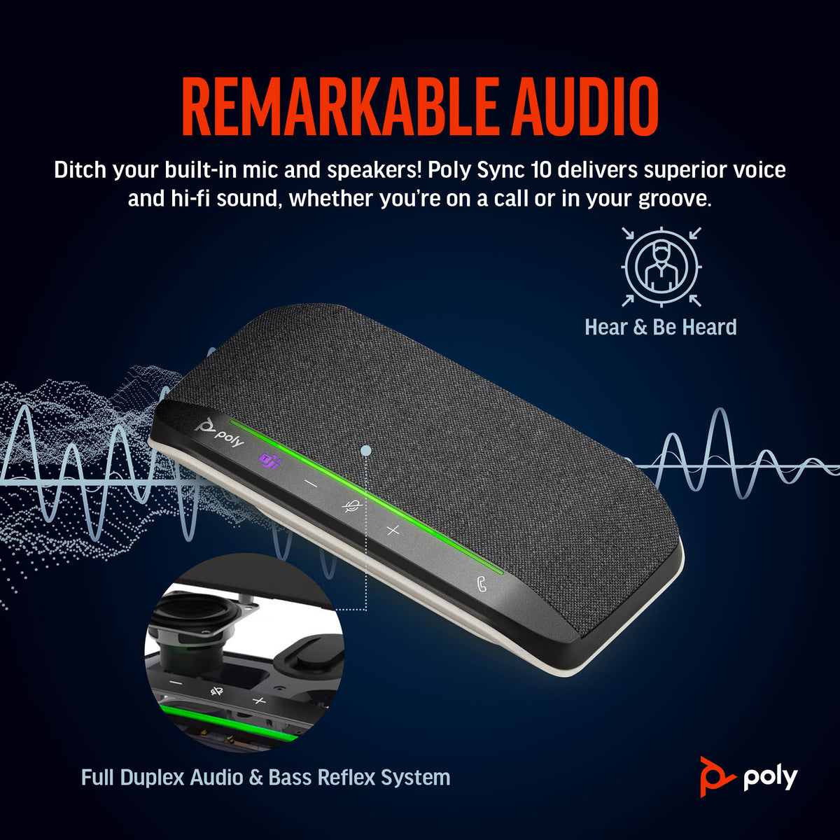 Poly Sync 10M Teams USB-A/C Hands‑Free Speakerphone