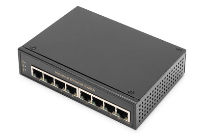 DIGITUS Industrial 8-Port Gigabit Unmanaged Switch, Black