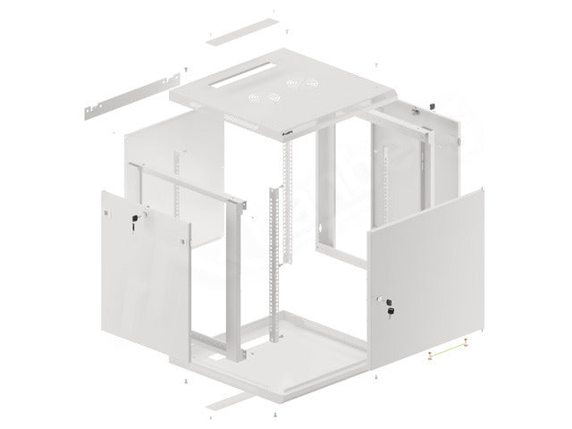 Lanberg 19" wall-mounted rack cabinet 12U 600 × 600 grey