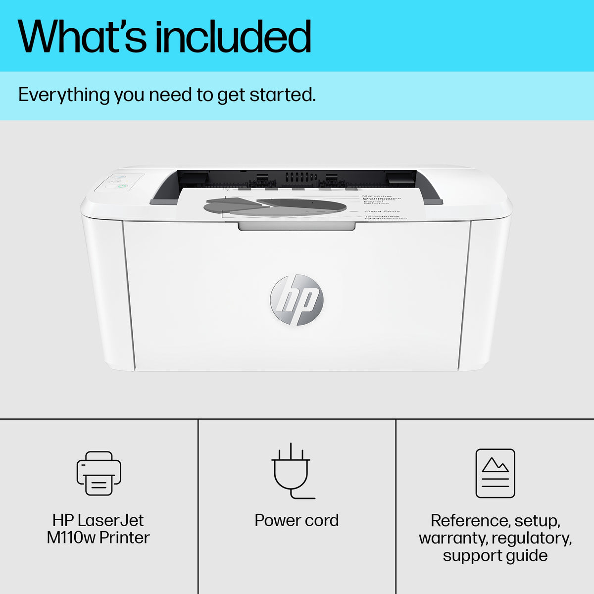 HP LaserJet M110w Printer, Black and white, Printer for Small office, Print, Compact Size