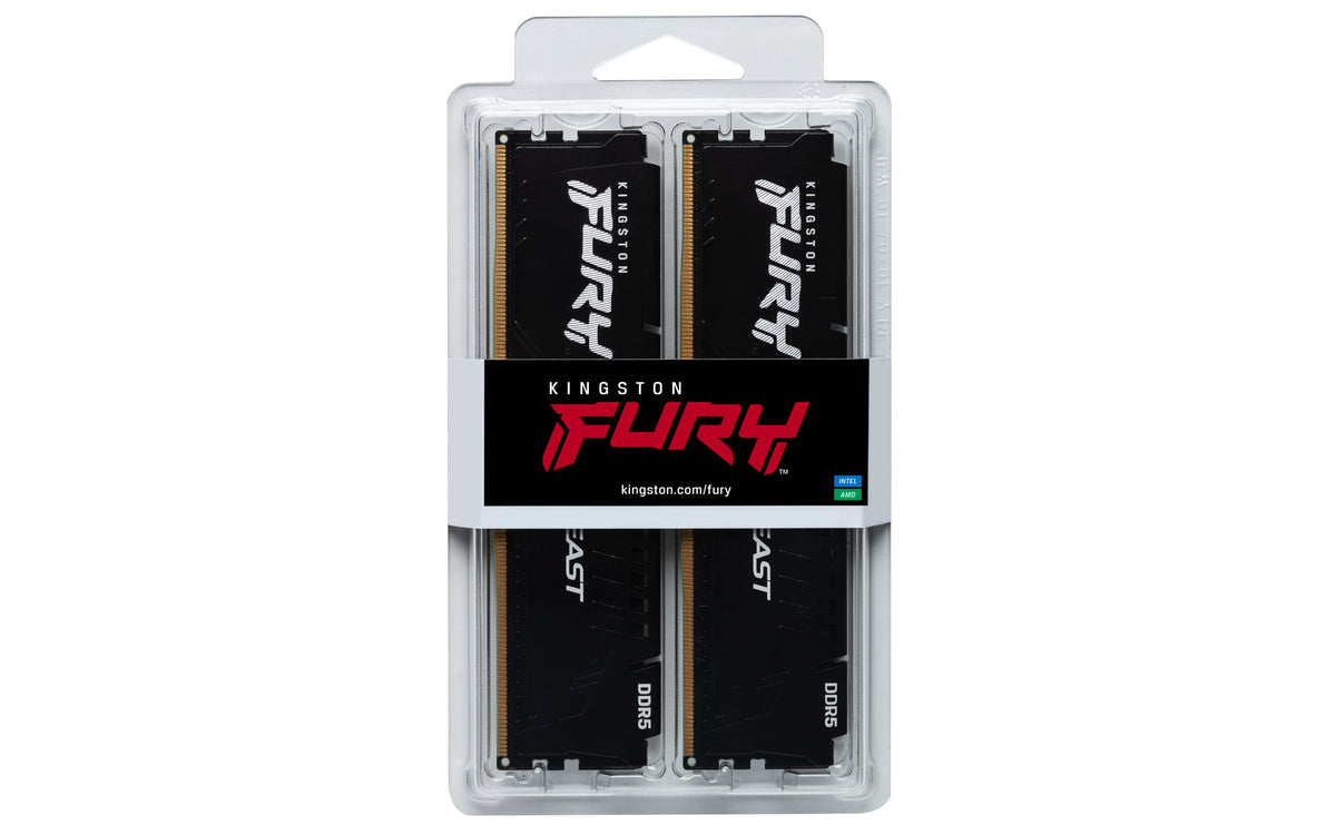 Kingston Technology FURY Beast 32GB (2 x 16GB) 5600MT/s DDR5 CL40 DIMM — Black
