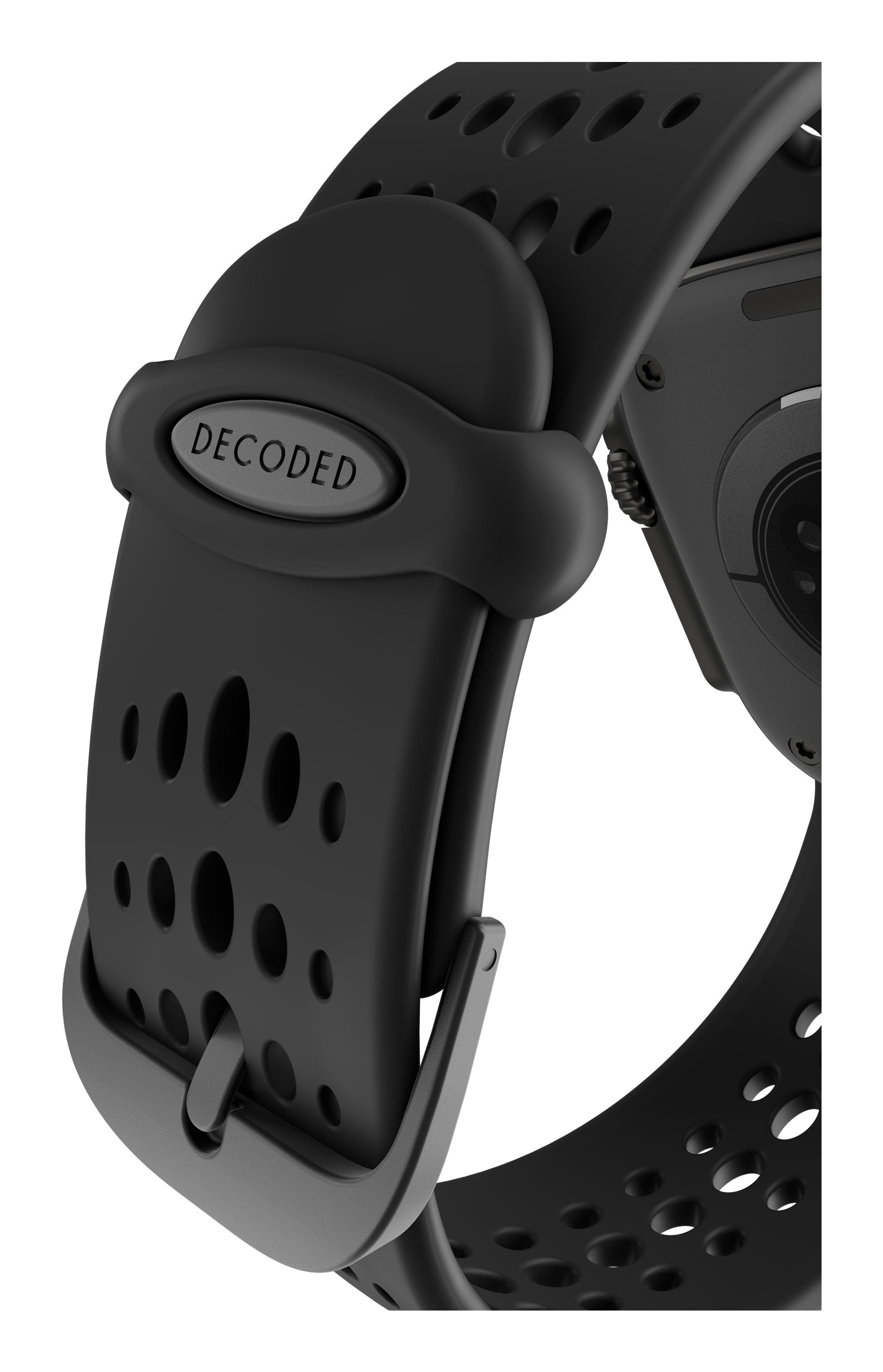Decoded Silicone Ares O Strap for Apple Watch 44/46/49mm Black
