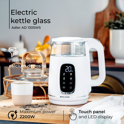 ADLER AD 1305 electric kettle white/silver