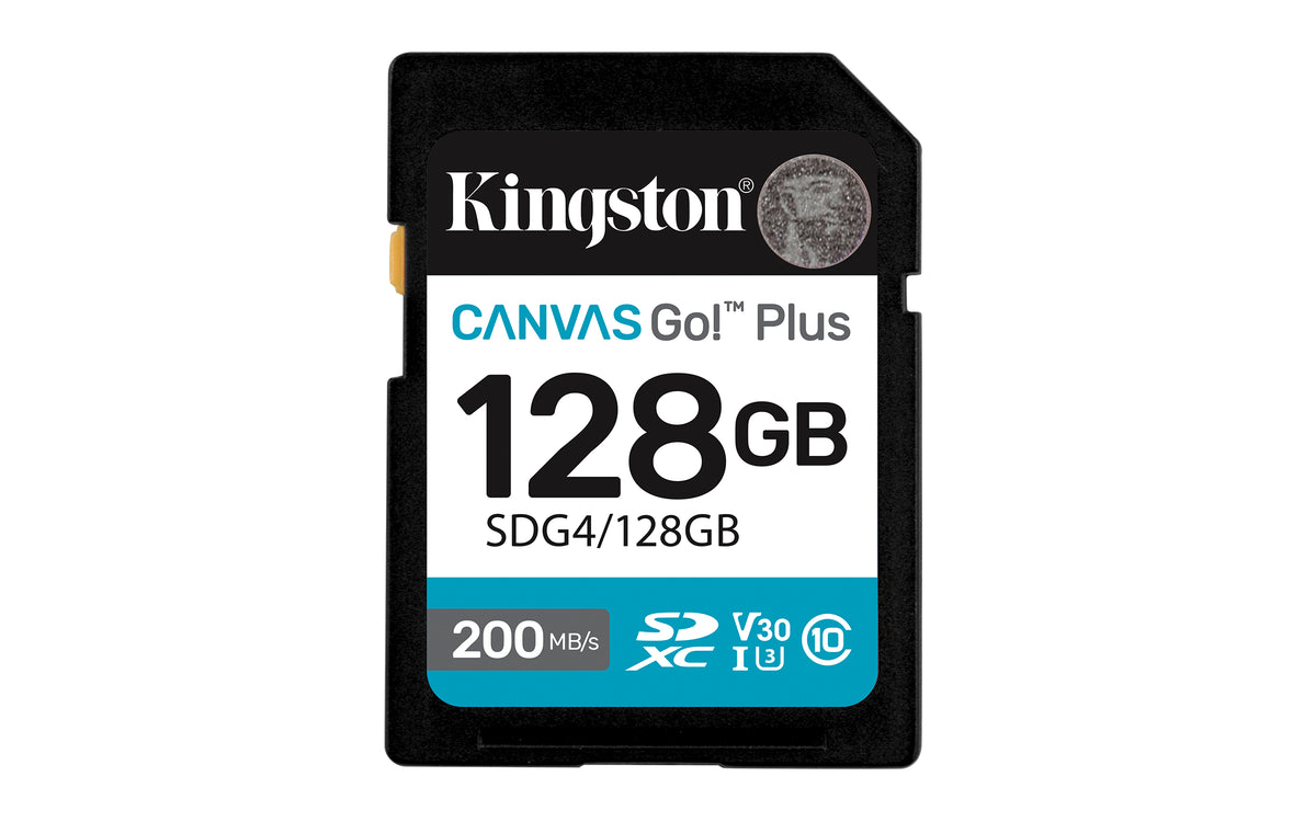 Kingston Technology Canvas Go! Plus 128GB SDXC Gen4 200MB/s C10 UHS-I U3 V30