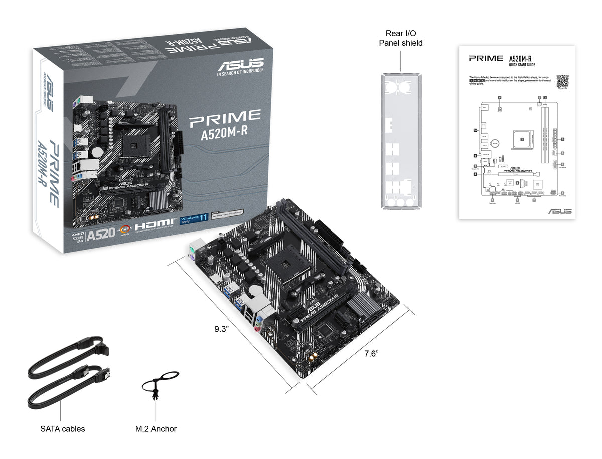MB ASUS PRIME A520M-R (AMD, AM4, DDR4, mATX)
