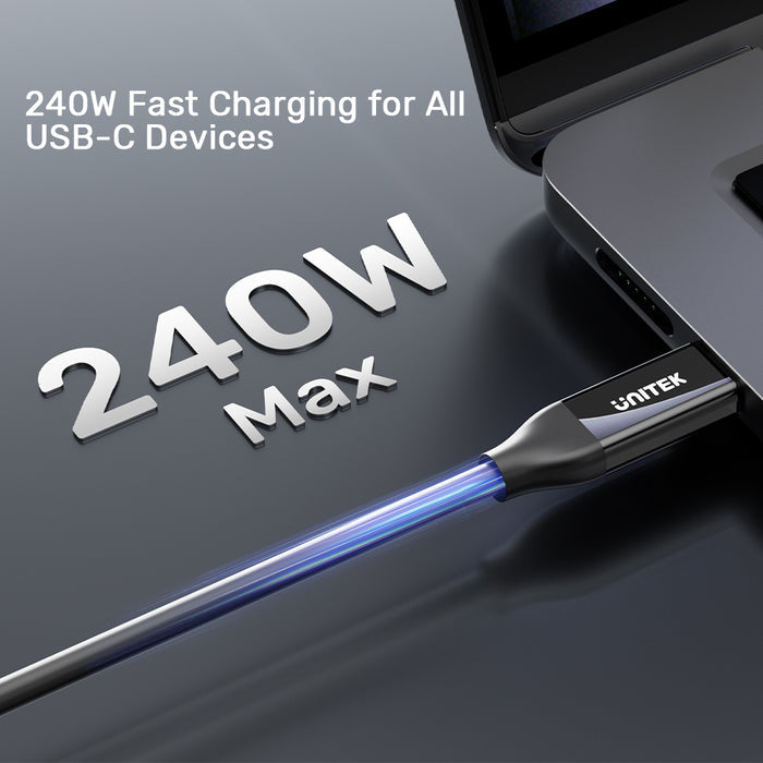 UNITEK USB-C 4.0 PD 100W 40 GBPS 8K 2M CABLE